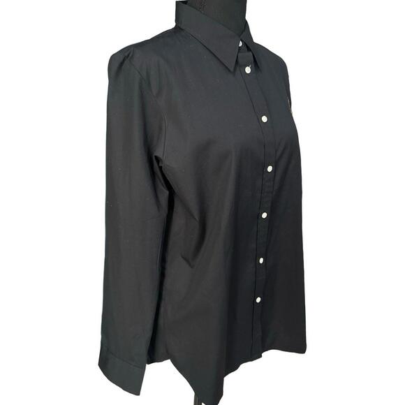 LAUREN Ralph Lauren NWOT Classic-Fit Embroidered Crest Shirt in Black-Size XL - Picture 3 of 8